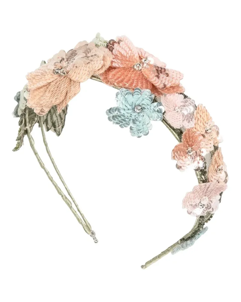Jennifer Behr Milani floral-appliqué headband - Rosa Rosa