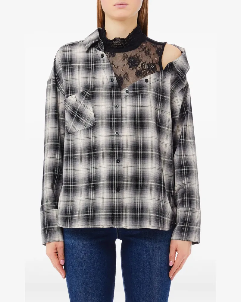 Liu Jo check pocket top - Grau Grau