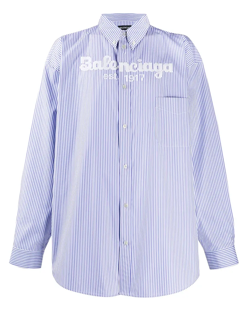 Balenciaga EST. 1917 Hemd mit Stickerei - Blau Blau