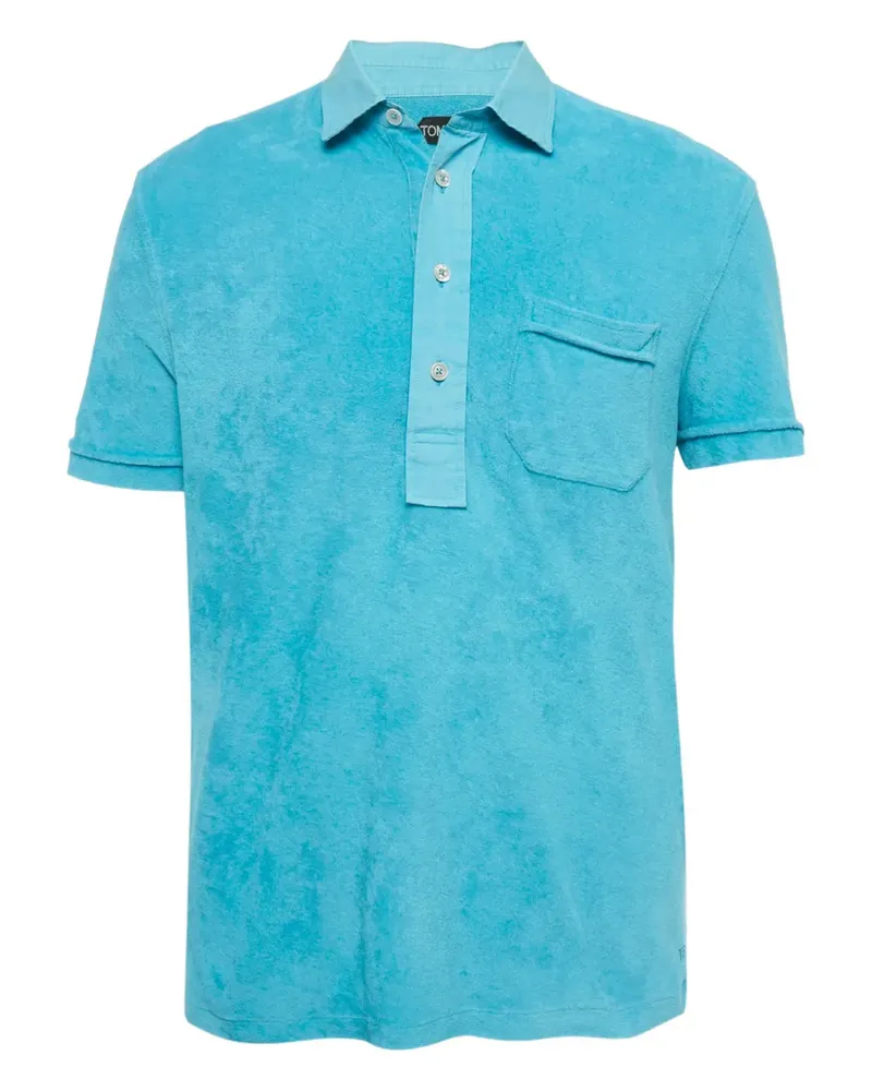 Tom Ford Poloshirt aus Frottee - Blau Blau