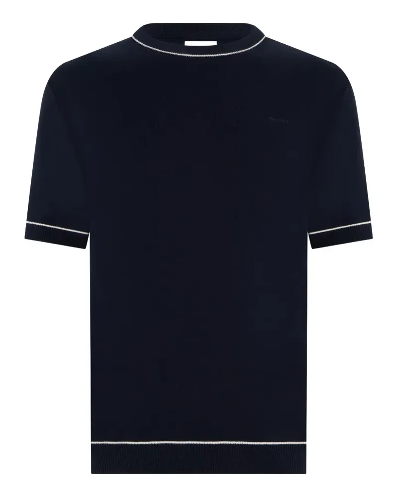 Gant Kurzärmeliges Tipped T-Shirt - Blau Blau