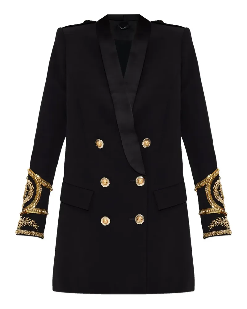 Balmain Verziertes Kleid - Schwarz Schwarz