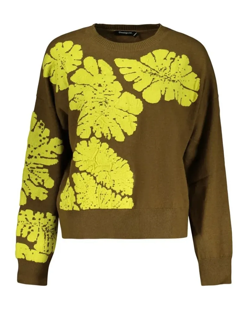 Desigual Pullover mit Blumen-Intarsie - Braun Braun