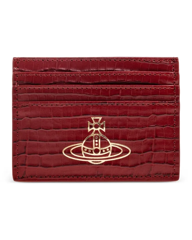Vivienne Westwood Kartenetui mit Metallic-Orb - Rot Rot