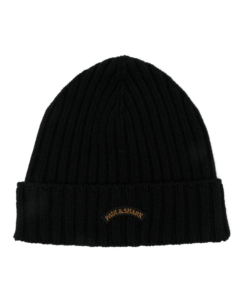 Paul & Shark Beanie mit Logo-Patch - Blau Blau