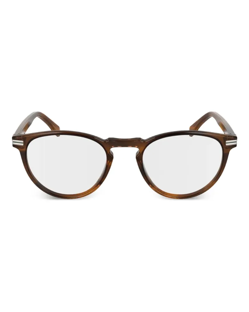 Lacoste Runde Brille mit Streifen - Braun Braun