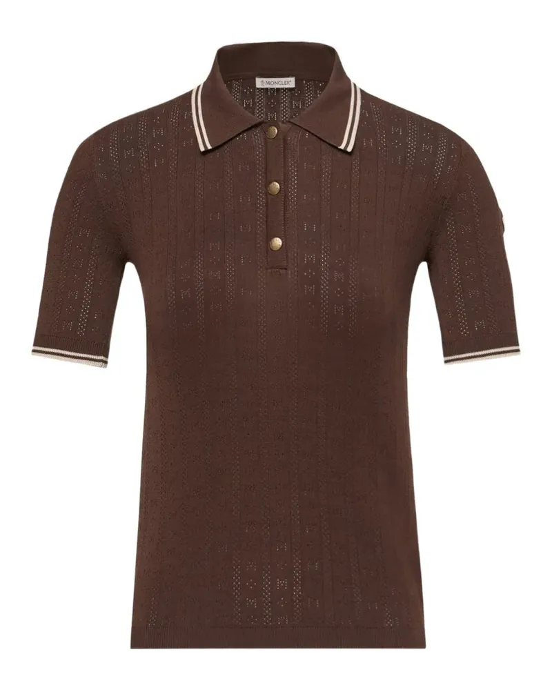 Moncler Poloshirt aus Pointelle-Strick - Braun Braun