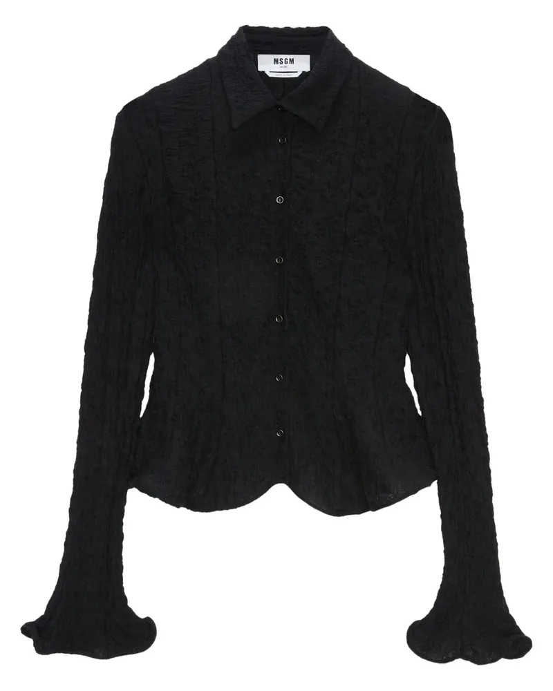 MSGM Hemd in Knitteroptik - Schwarz Schwarz