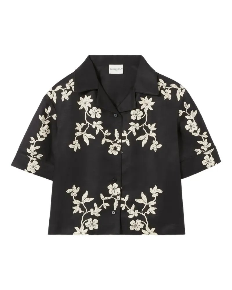 Claudie Pierlot Hemd mit Blumen-Print - Schwarz Schwarz