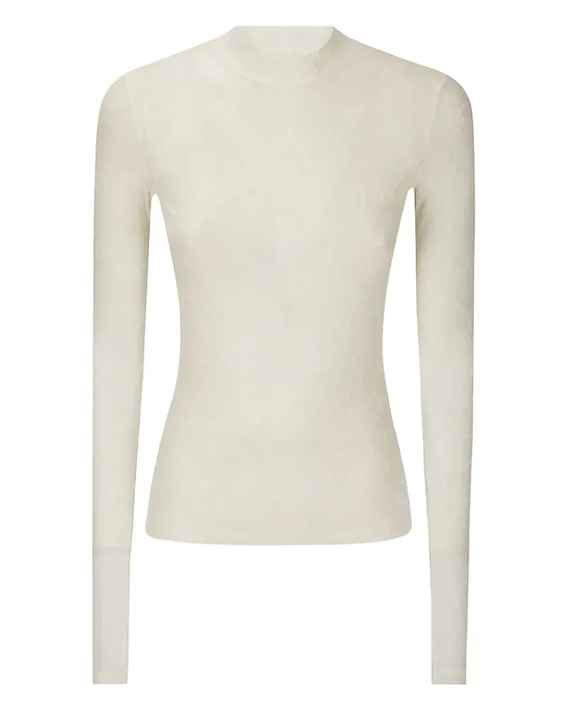 Marine Serre Beflocktes Oberteil mit Monogrammmuster - Weiß Weiß