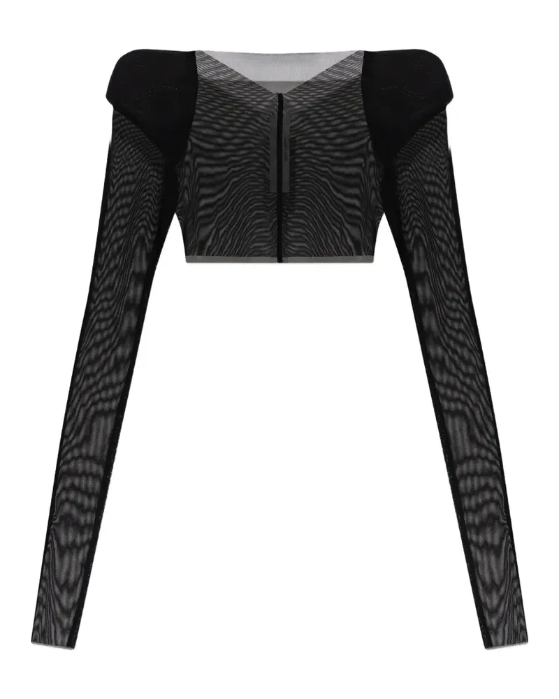 Rick Owens padded-shoulder crop top - Schwarz Schwarz