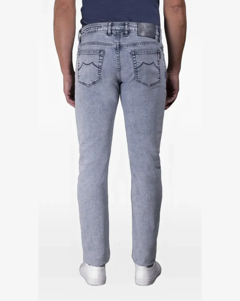MOORER marble-finish slim-fit jeans - Blau Blau
