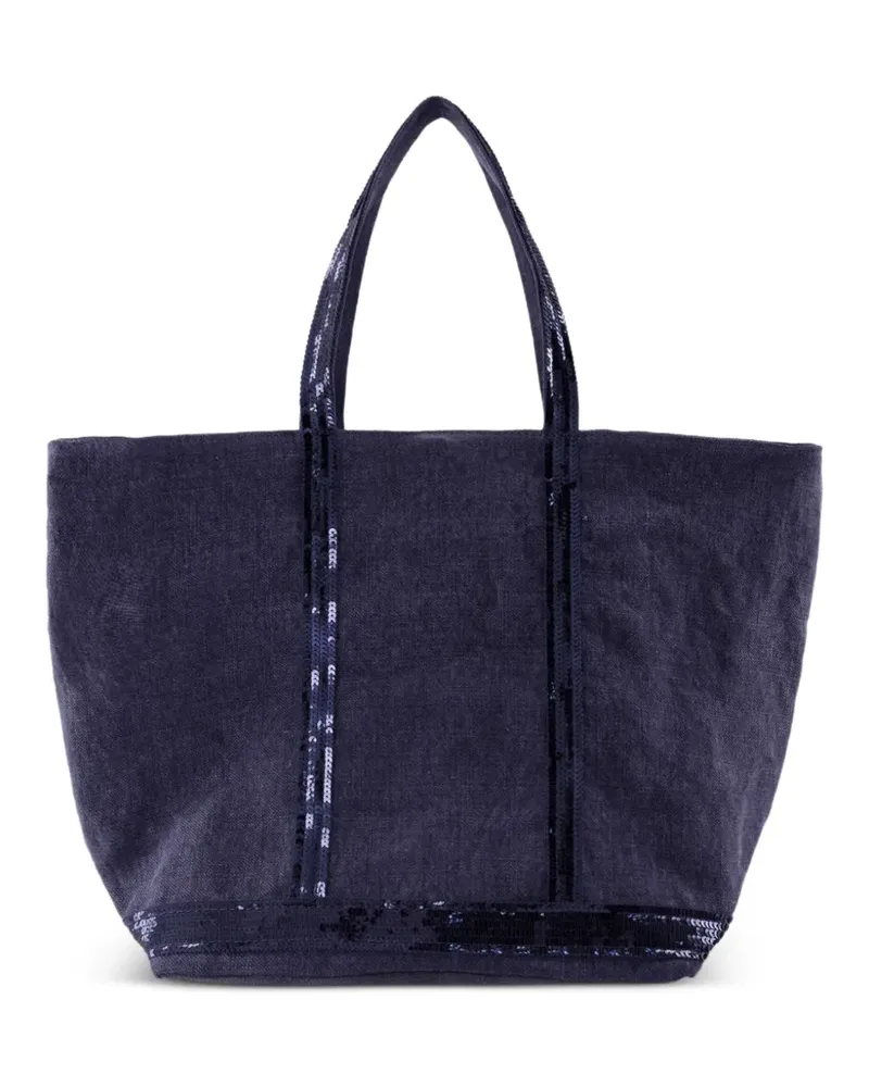 Vanessa Bruno Große Cabas Tote Bag mit Pailletten - Blau Blau