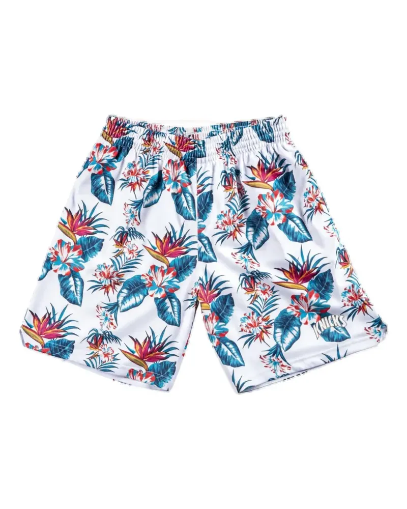 Mitchell & Ness x NBA 1991 New York Knicks Swingman floral-print shorts - Weiß Weiß