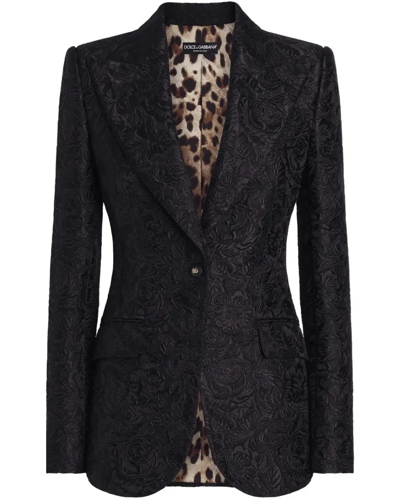 Dolce & Gabbana Einreihiges Sakko aus Jacquard - Schwarz Schwarz