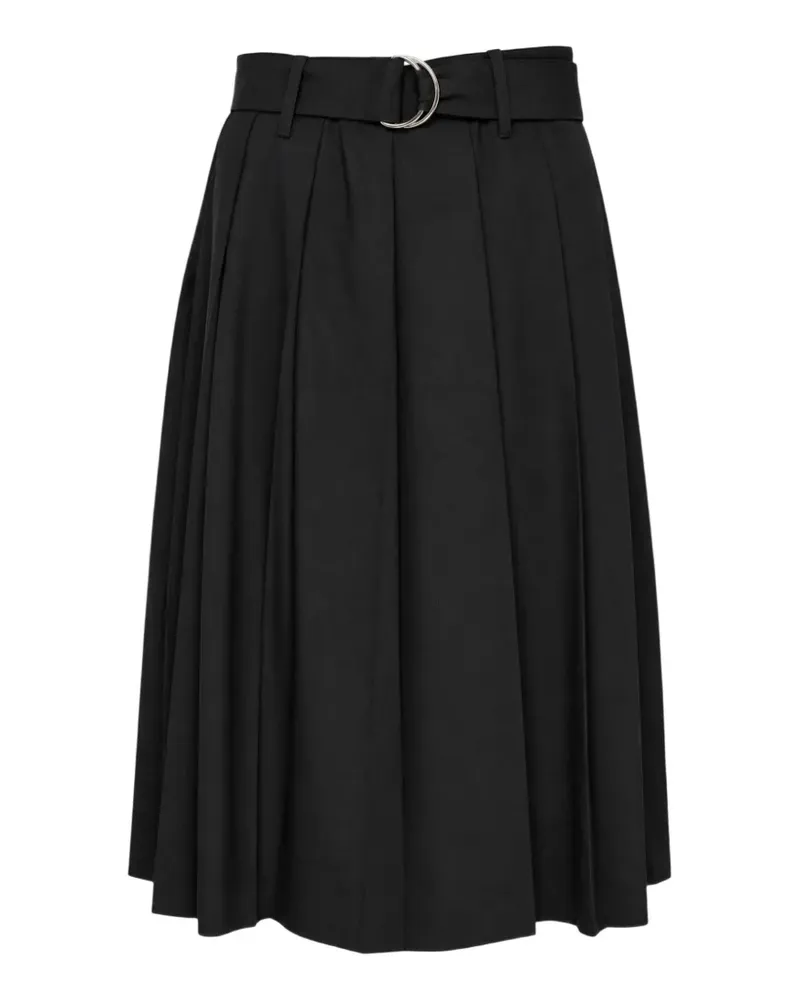 MSGM belted pleated midi skirt - Schwarz Schwarz