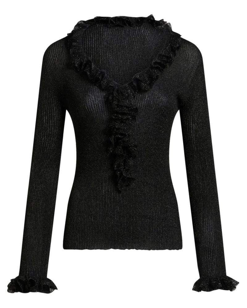 Etro Gerüschter Pullover im Metallic-Look - Schwarz Schwarz