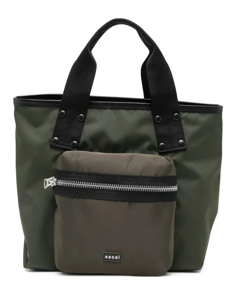 Sacai Pocket handle tote bag - Grün Grün