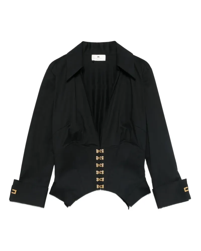 Elisabetta Franchi Bluse mit V-Ausschnitt - Schwarz Schwarz