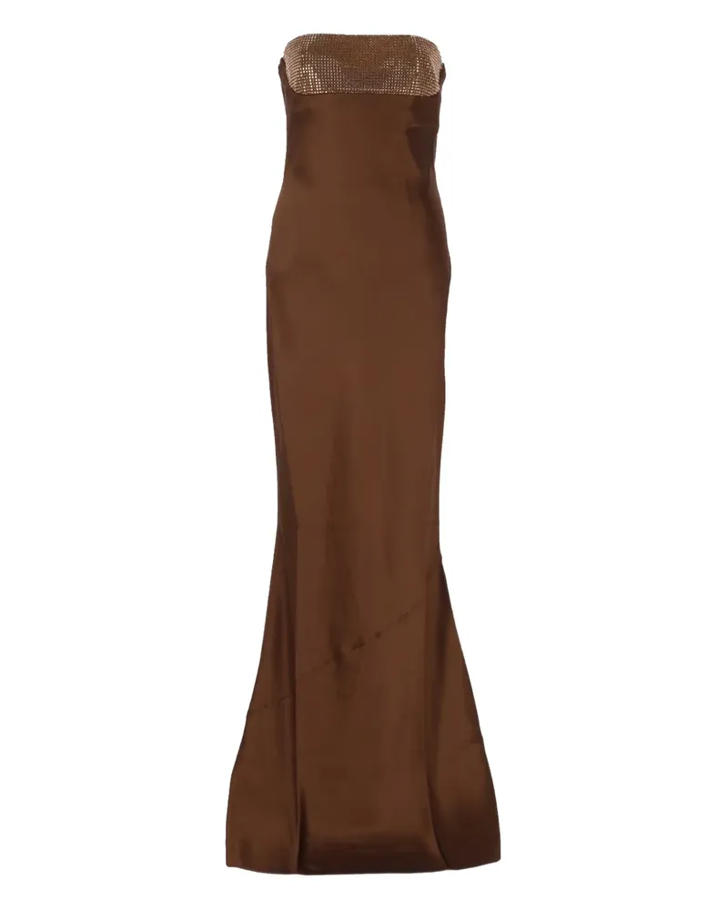 Retrofête Graziella Maxikleid mit Strass - Braun Braun