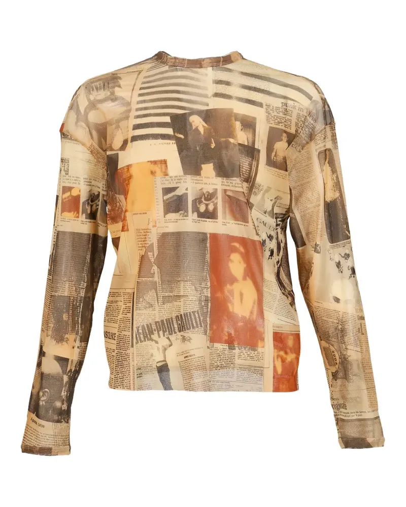 Jean Paul Gaultier Langarmshirt mit Print - Nude Nude