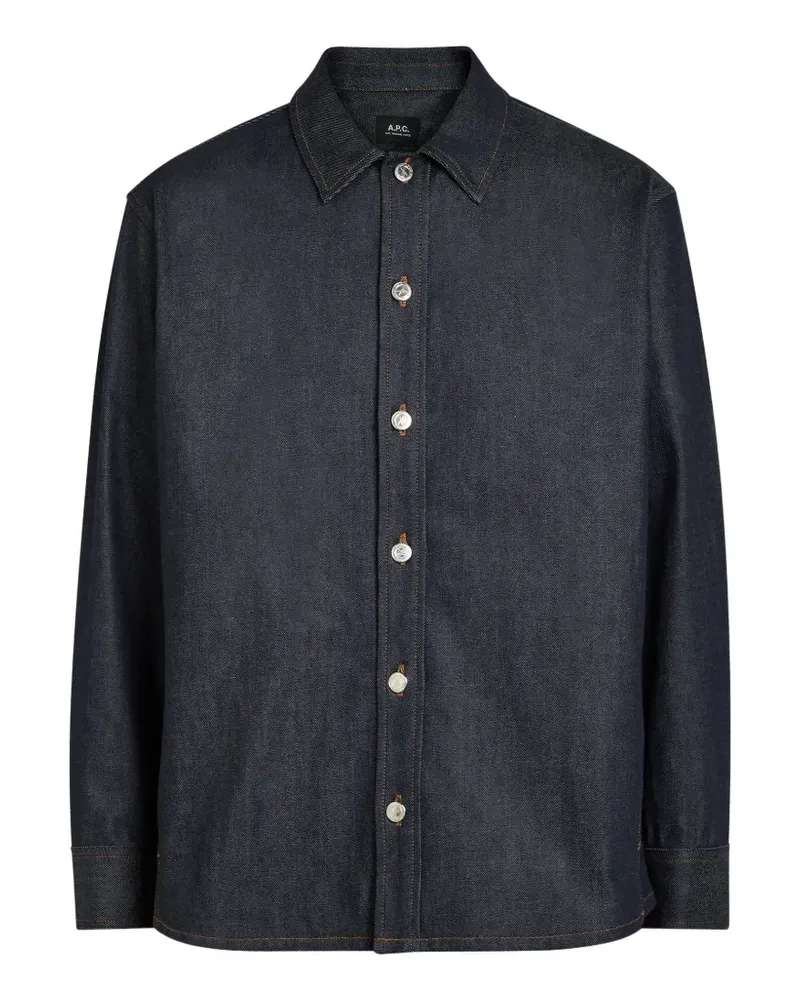 A.P.C. contrast-stitch shirt - Blau Blau