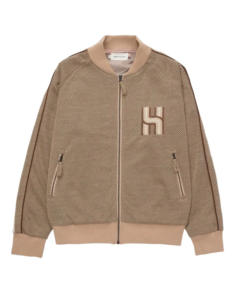 Honor The Gift Novelty Sportjacke aus Piqué-Strick - Braun Braun