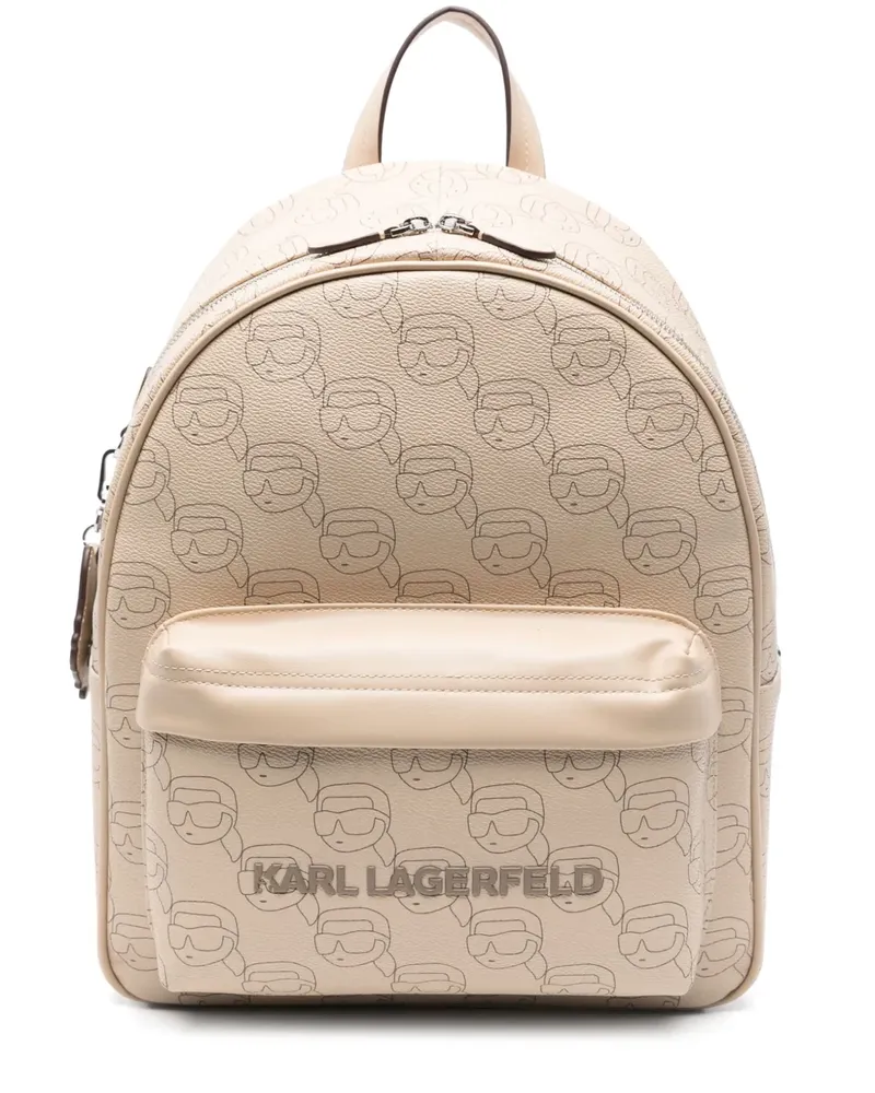 Karl Lagerfeld Ikon Rucksack mit Monogramm - Nude Nude