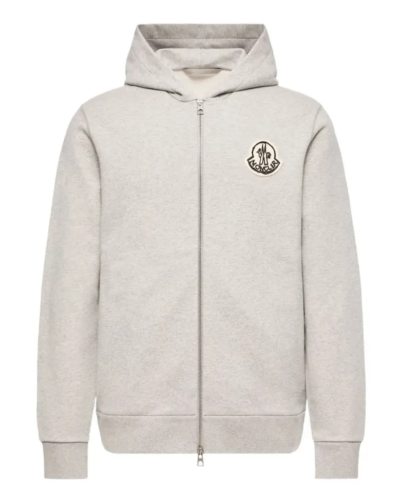 Moncler Kapuzenjacke mit Logo-Patch - Grau Grau