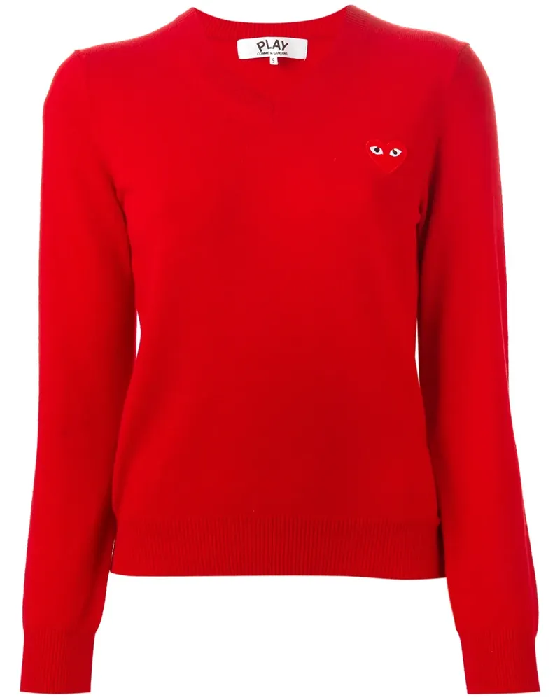 Comme des Garçons Pullover mit Herzaufnäher - Rot Rot