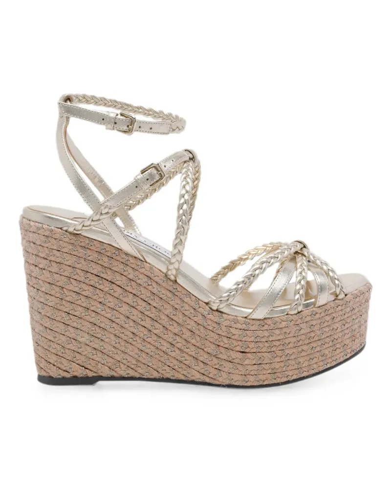 Jimmy Choo Nyra braided-strap sandals - Gold Gold