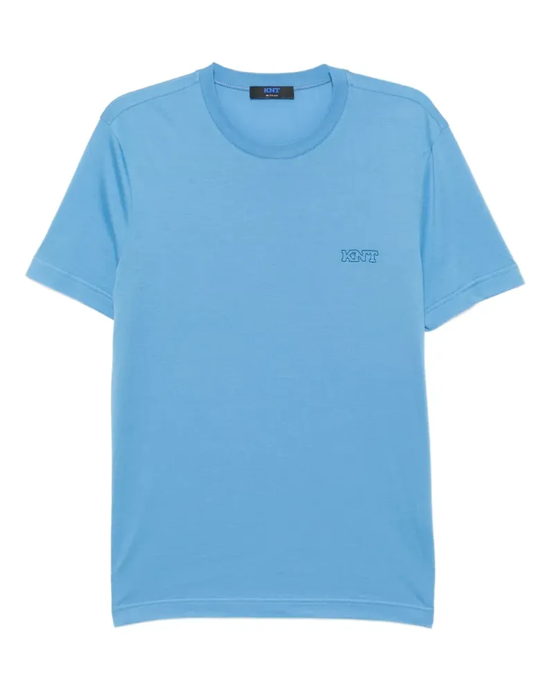 Kiton T-Shirt mit Logo-Stickerei - Blau Blau