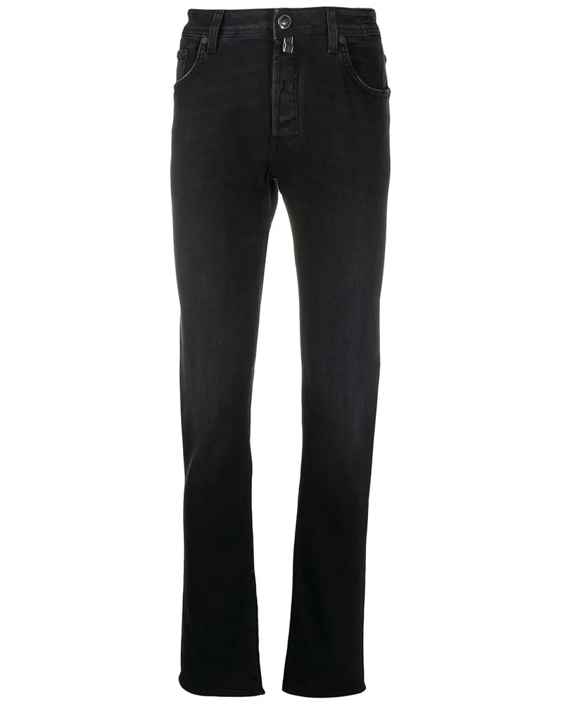 Jacob Cohën Halbhohe Skinny-Jeans - Schwarz Schwarz