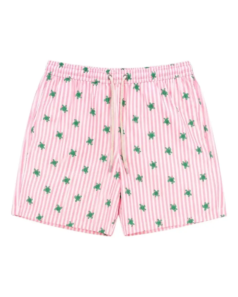 MC2 Saint Barth striped turtle-print swim shorts - Rosa Rosa