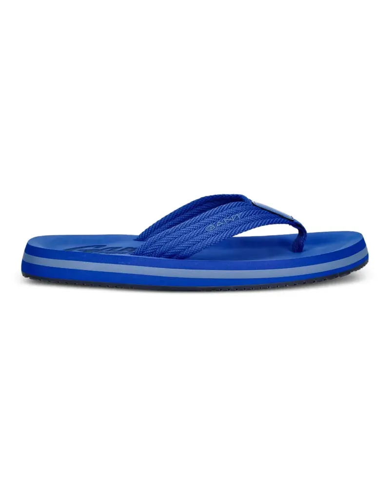 Gant logo-print braided flip-flops - Blau Blau