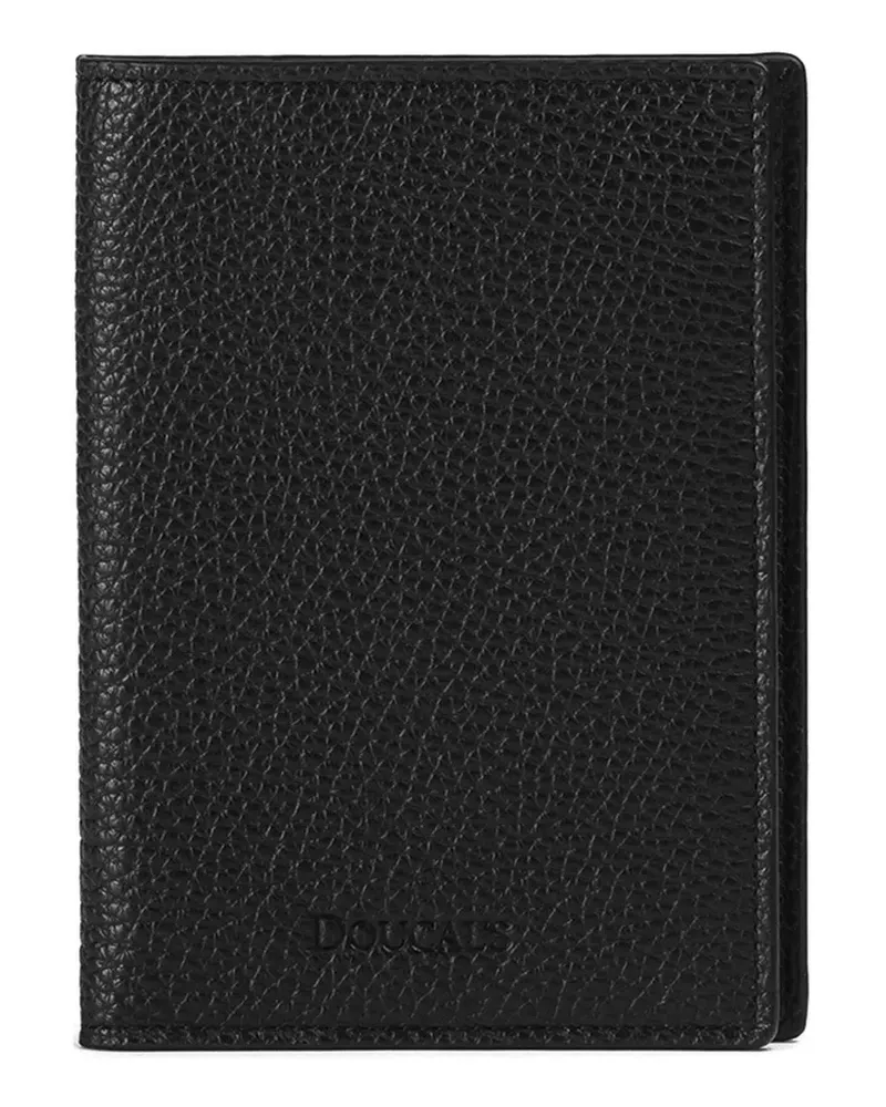 Doucal´s tumbled leather passport holder - Schwarz Schwarz