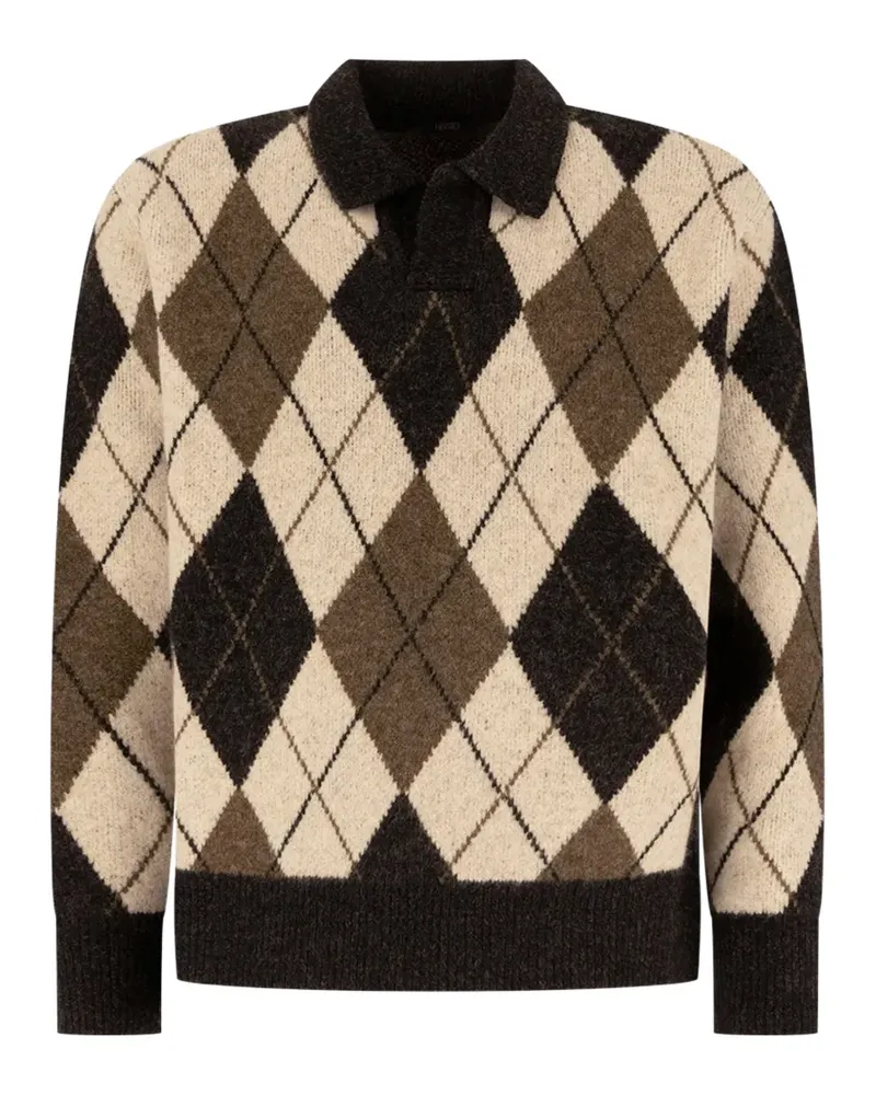 HOSIO check-pattern sweater - Nude Nude