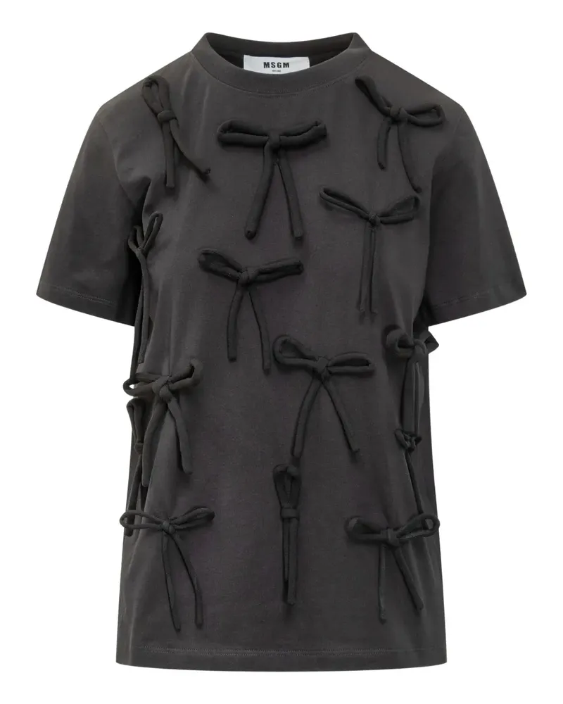 MSGM T-Shirt mit Schleife - Schwarz Schwarz