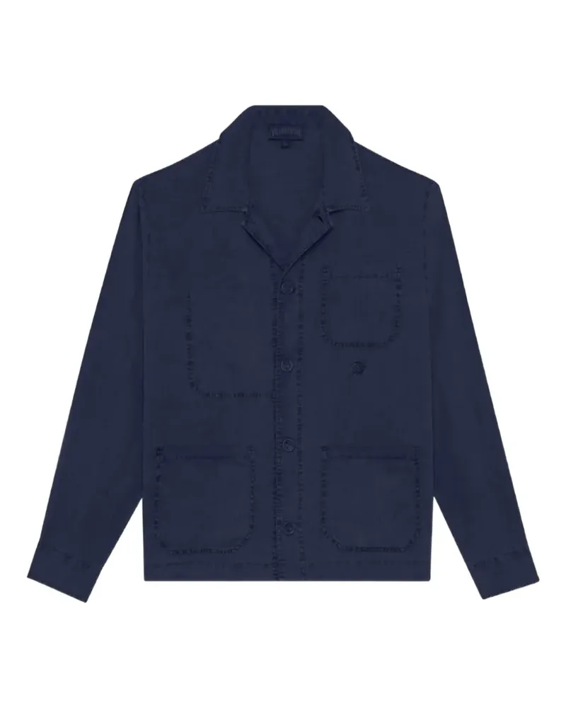 Vilebrequin Hemd aus Leinen - Blau Blau