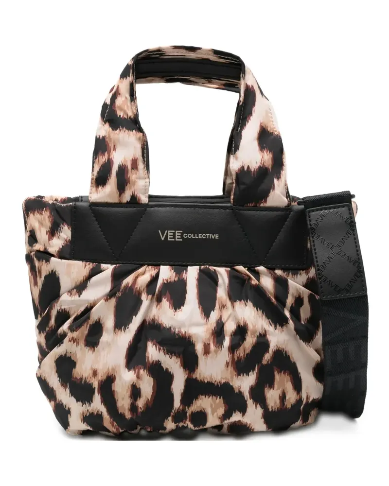 VeeCollective leopard-print quilted tote bag - Nude Nude