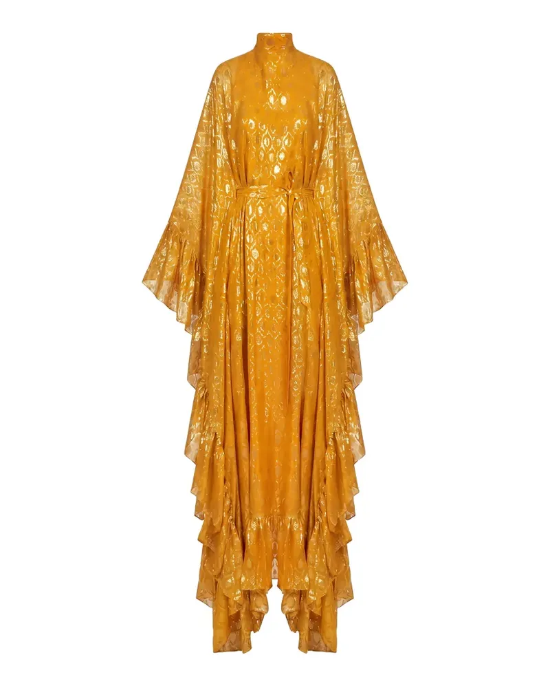 Taller Marmo Gerüschtes Eccentrica Maxikleid - Gelb Gelb