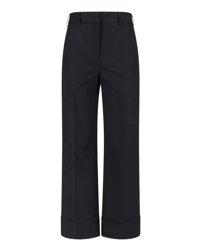 Incotex pressed-crease turn-up trousers - Schwarz Schwarz