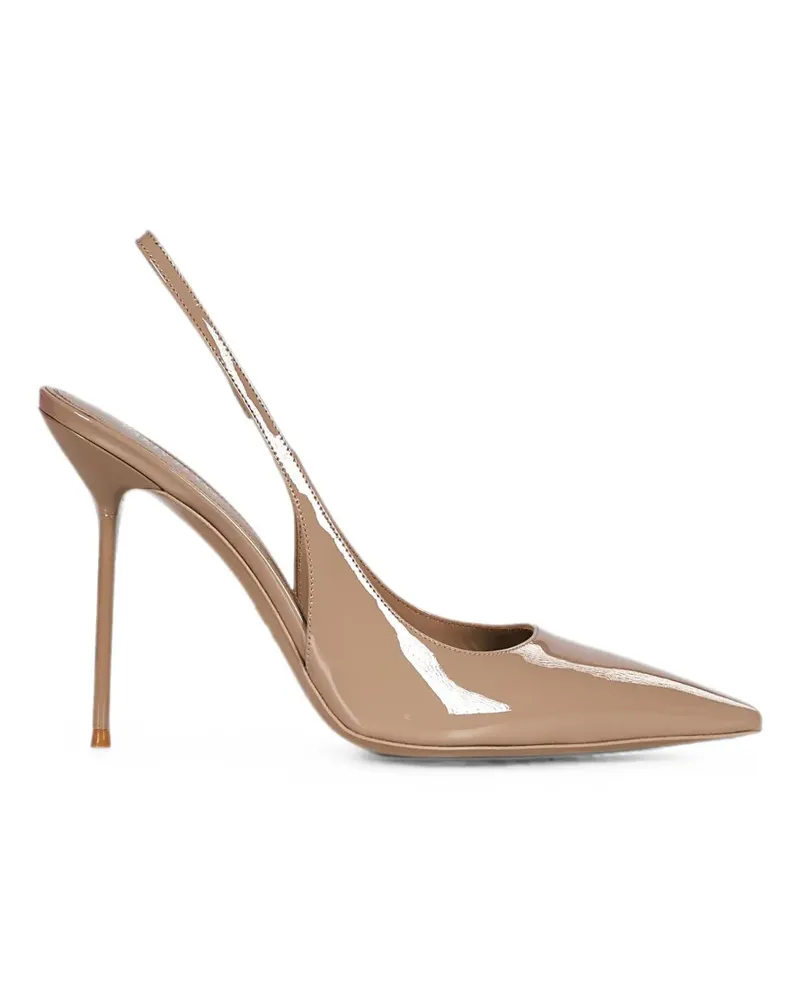 Paris Texas Lidia patent-leather slingback pumps - Nude Nude