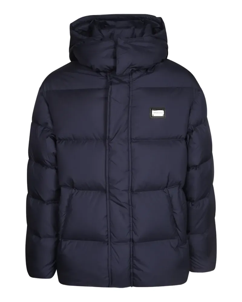Emporio Armani down jacket in ultra fine ribstop with regular fit - Blau Blau