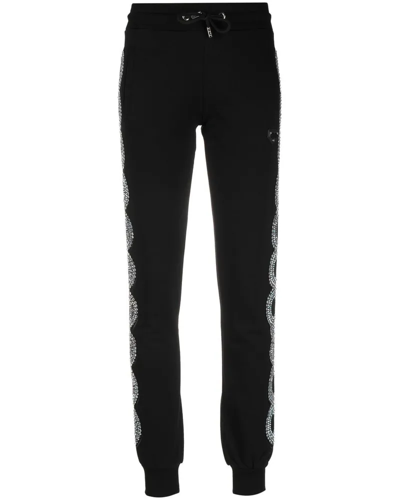 Philipp Plein Jogginghose mit Kristallen - Schwarz Schwarz