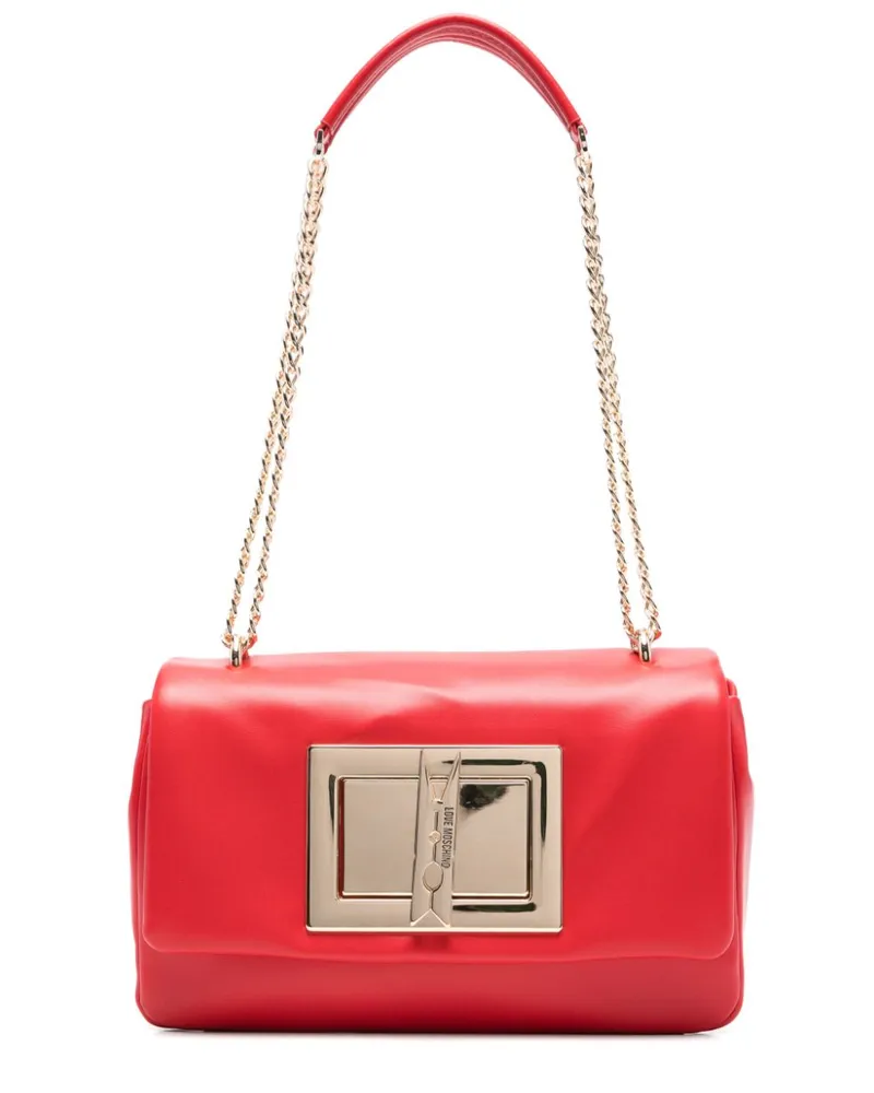 Moschino Schultertasche mit Logo-Prägung - Rot Rot