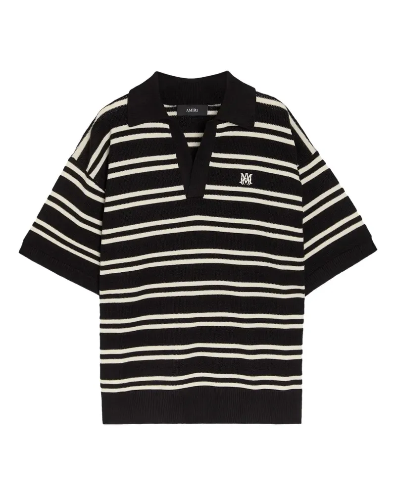 Amiri Gestreifter MA-Monogram Pullover - Schwarz Schwarz