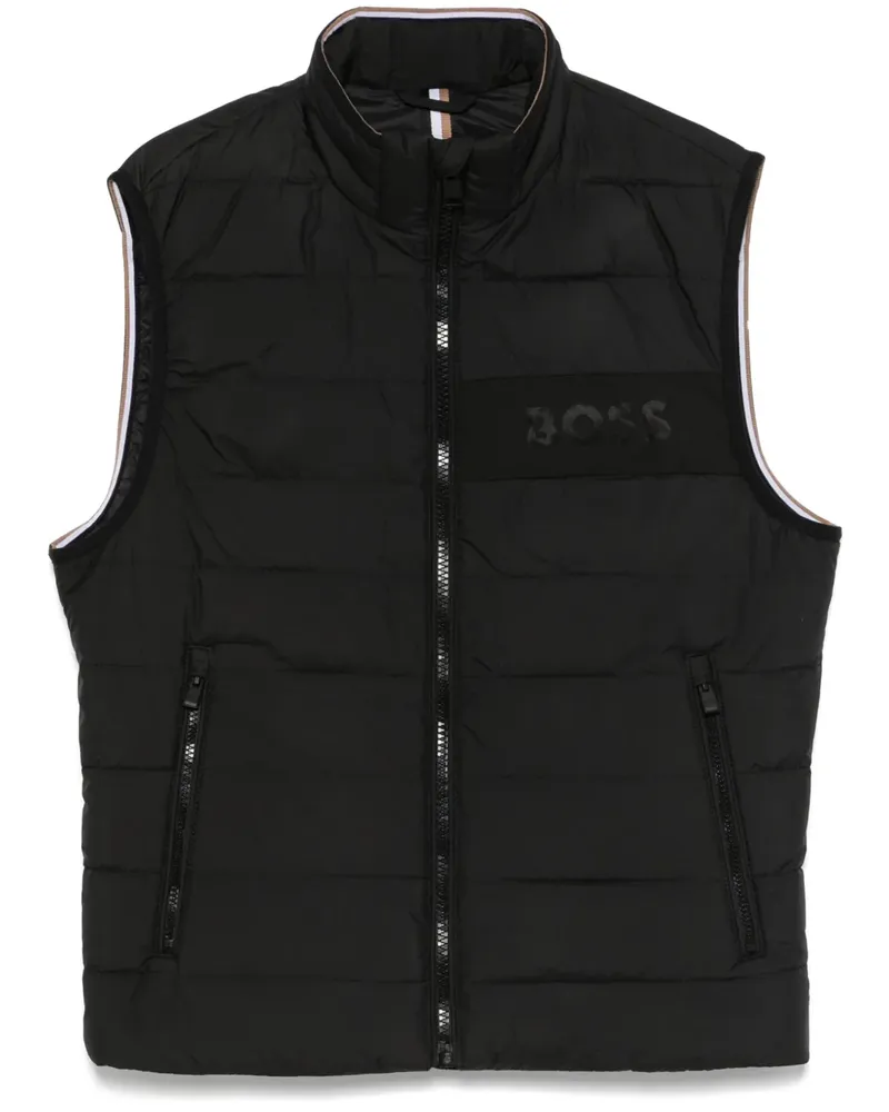 HUGO BOSS Wasserabweisende Weste mit Logo - Schwarz Schwarz