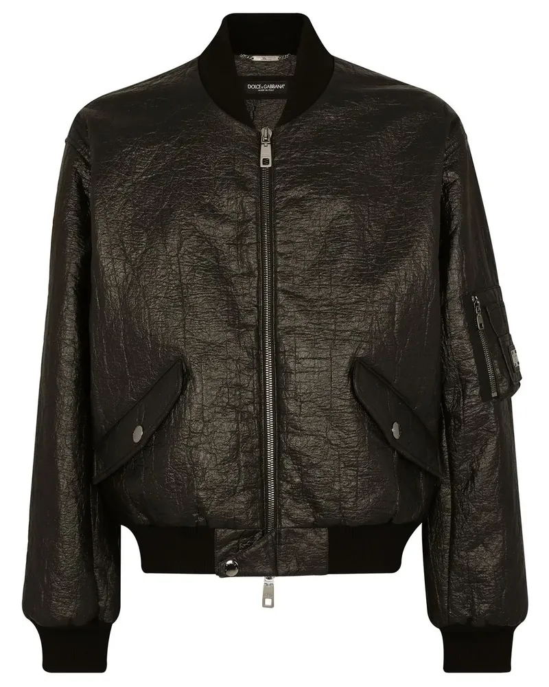 Dolce & Gabbana Jacke mit Knitteroptik - Schwarz Schwarz