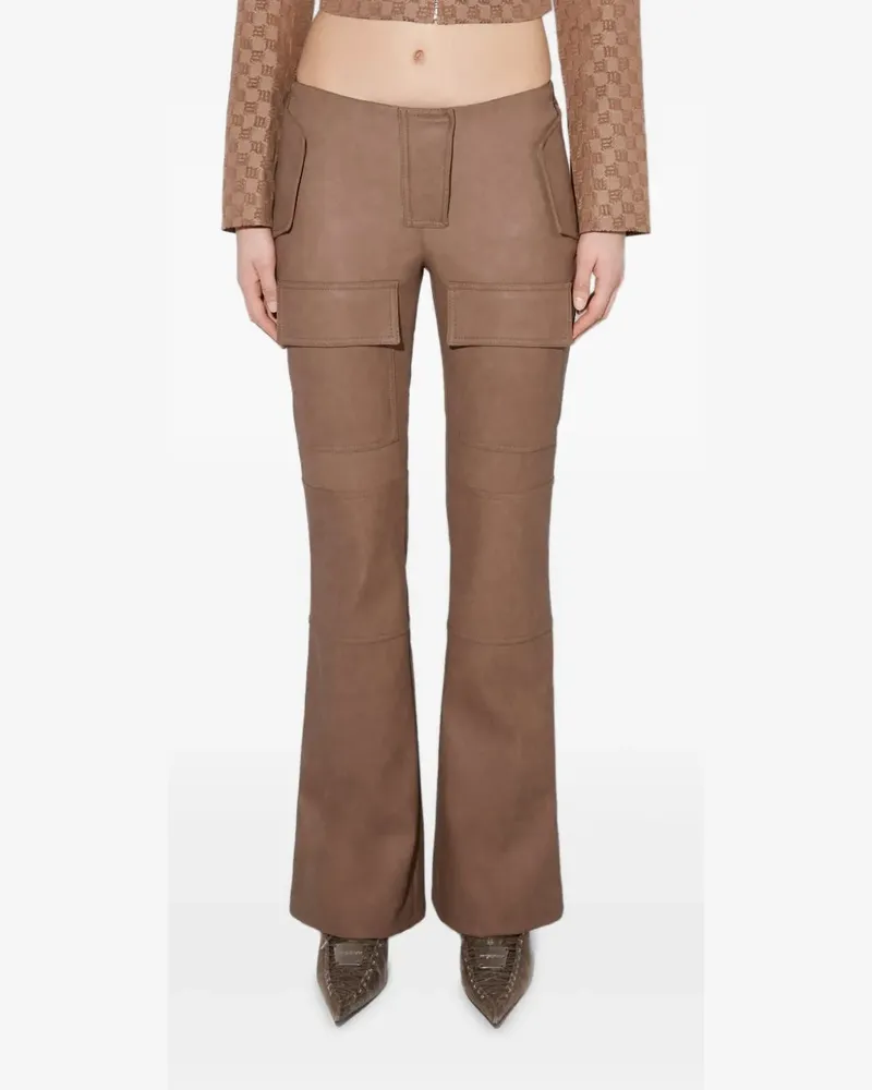 MISBHV Bootcut-Hose aus Faux-Leder - Braun Braun